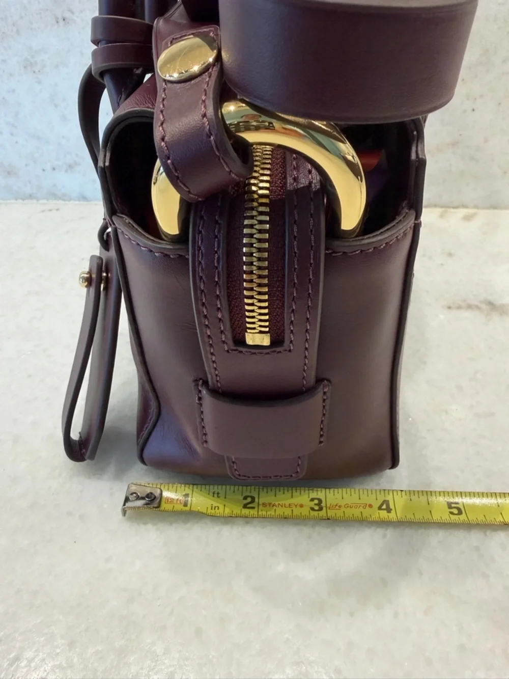 J. Crew Burgundy Leather Top-Handle Satchel with Detachable Strap